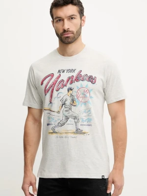 47 brand t-shirt bawełniany MLB New York Yankees męski kolor szary z nadrukiem BB017TEMECH638867CK