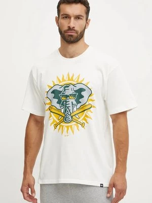 47 brand t-shirt bawełniany MLB Oakland Athletics męski kolor beżowy z nadrukiem BC018TMYIHQ634063SS