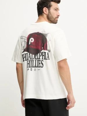 47 brand t-shirt bawełniany MLB Philadelphia Phillies męski kolor beżowy z nadrukiem BB019TMQMLK646078SS