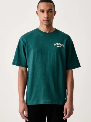 47 brand T-shirt męski bawełniany MLB Los Angeles Dodgers turkusowy