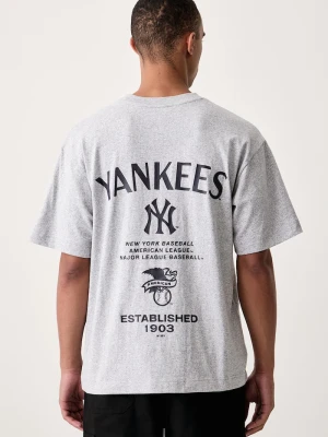 47 brand T-shirt męski z bawełną MLB New York Yankees szary