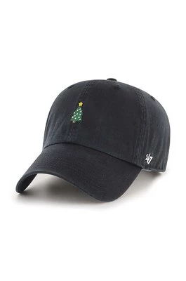 47 brand czapka bawełniana kolor czarny z aplikacją