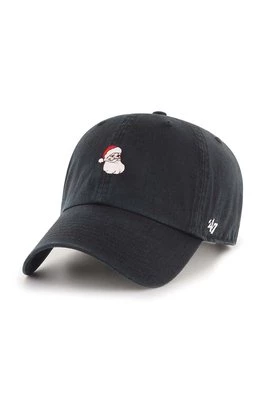 47 brand czapka bawełniana kolor czarny z aplikacją