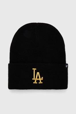 47 brand czapka MLB Los Angeles Dodgers kolor czarny z grubej dzianiny