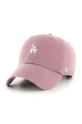 47 brand Czapka MLB Los Angeles Dodgers kolor różowy z aplikacją B-BSRNR12GWS-QC