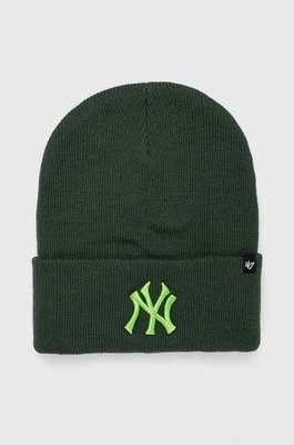 47 brand czapka MLB New York Yankees kolor zielony z grubej dzianiny