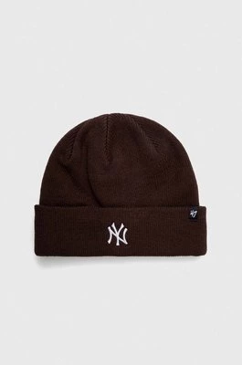 47 brand czapka New York Yankees Randle kolor brązowy z grubej dzianiny