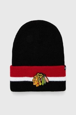 47 brand czapka NHL Chicago Blackhawks kolor czarny z cienkiej dzianiny