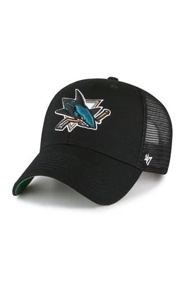 47 brand Czapka NHL San Jose Sharks kolor czarny z nadrukiem H-BRANS22CTP-BK