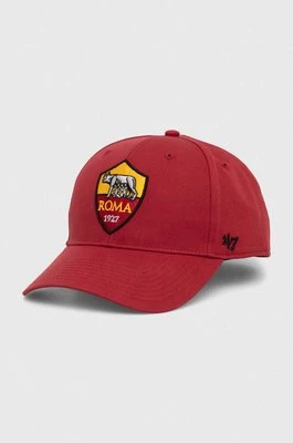 47brand czapka z daszkiem AS Roma kolor czerwony z aplikacją