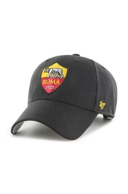 47brand czapka z daszkiem bawełniana AS Roma kolor czarny z aplikacją ITFL-MVP01WBV-BKH