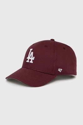 47brand czapka z daszkiem bawełniana dziecięca MLB Los Angeles Dodgers Raised Basic kolor bordowy z aplikacją BRAC12CTP