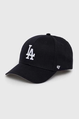 47 brand czapka z daszkiem bawełniana dziecięca MLB Los Angeles Dodgers Raised Basic kolor granatowy z aplikacją BRAC12CTP