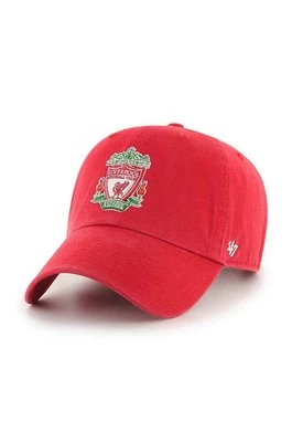 47 brand czapka z daszkiem bawełniana Liverpool FC kolor czerwony z aplikacją EPL-RGW04GWS-RDB