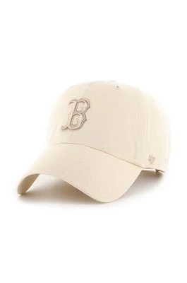 47 brand czapka z daszkiem bawełniana MLB Boston Red Sox kolor beżowy z aplikacją B-NLRGW02GWS-NTA