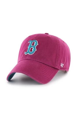 47brand czapka z daszkiem bawełniana MLB Boston Red Sox kolor bordowy z aplikacją