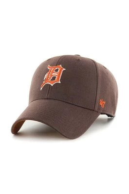 47 brand czapka z daszkiem bawełniana MLB Detroit Tigers kolor brązowy z aplikacją