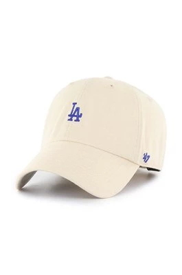 47 brand czapka z daszkiem bawełniana MLB Los Angeles Dodgers kolor beżowy z aplikacją B-BSRNR12GWS-NTA