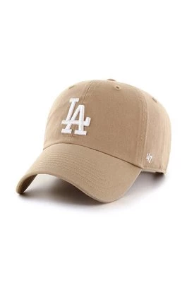 47 brand czapka z daszkiem bawełniana MLB Los Angeles Dodgers kolor beżowy z aplikacją B-NLRGW12GWS-KHA