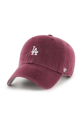 47brand czapka z daszkiem bawełniana MLB Los Angeles Dodgers kolor bordowy z aplikacją B-BSRNR12GWS-KMA