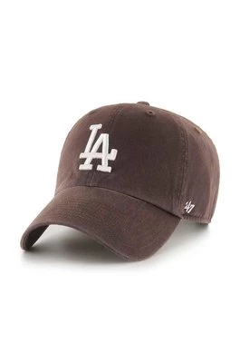 47 brand czapka z daszkiem bawełniana MLB Los Angeles Dodgers kolor brązowy z aplikacją B-NLRGW12GWS-BWA
