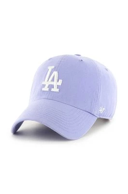 47 brand czapka z daszkiem bawełniana MLB Los Angeles Dodgers kolor fioletowy z aplikacją B-RGW12GWS-LVB