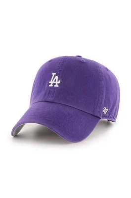 47 brand czapka z daszkiem bawełniana MLB Los Angeles Dodgers kolor fioletowy z aplikacją