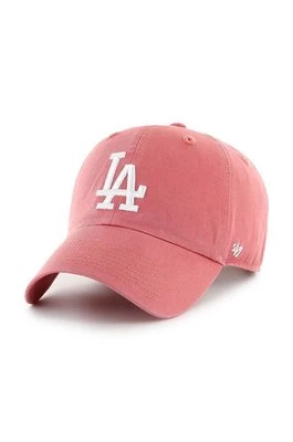 47 brand czapka z daszkiem bawełniana MLB Los Angeles Dodgers kolor różowy z aplikacją B-RGW12GWSNL-IRA