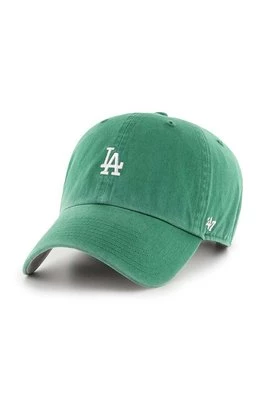 47 brand czapka z daszkiem bawełniana MLB Los Angeles Dodgers kolor zielony z aplikacją B-BSRNR12GWS-KYA