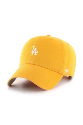 47brand czapka z daszkiem bawełniana MLB Los Angeles Dodgers kolor żółty z aplikacją