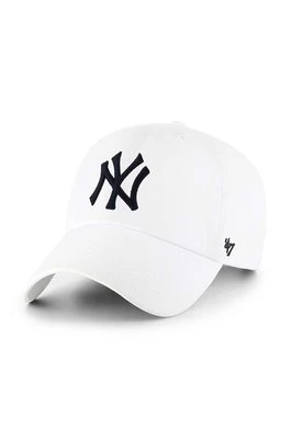 47 brand czapka z daszkiem bawełniana MLB New York Yankees kolor biały z aplikacją B-RGW17GWS-WHA