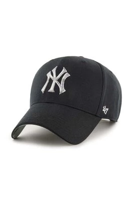 47 brand czapka z daszkiem bawełniana MLB New York Yankees kolor czarny z aplikacją