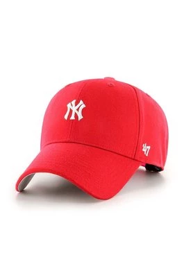 47 brand czapka z daszkiem bawełniana MLB New York Yankees kolor czerwony z aplikacją B-BRMPS17WBP-RD