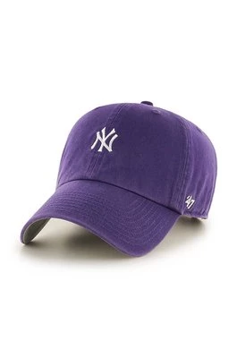 47 brand czapka z daszkiem bawełniana MLB New York Yankees kolor fioletowy z aplikacją B-BSRNR17GWS-PP