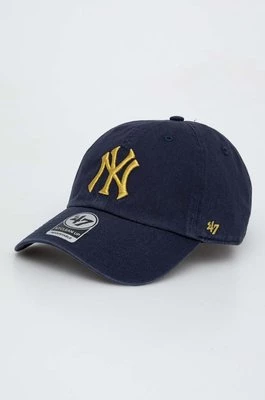47 brand czapka z daszkiem bawełniana MLB New York Yankees kolor granatowy z aplikacją
