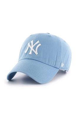 47 brand czapka z daszkiem bawełniana MLB New York Yankees kolor niebieski z aplikacją B-RGW17GWSNL-COA