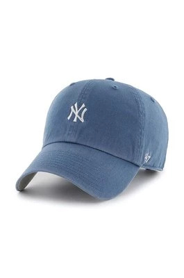 47 brand czapka z daszkiem bawełniana MLB New York Yankees kolor niebieski z aplikacją B-BSRNR17GWS-TB