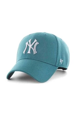 47 brand czapka z daszkiem bawełniana MLB New York Yankees kolor zielony z aplikacją