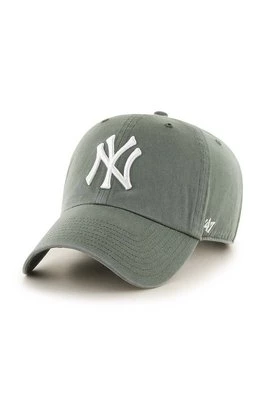 47 brand czapka z daszkiem bawełniana MLB New York Yankees kolor zielony z aplikacją B-RGW17GWS-MSA