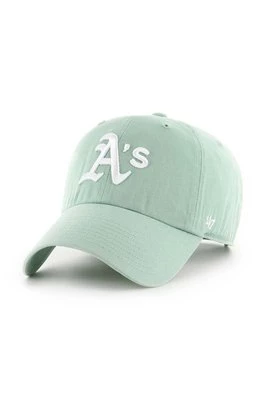 47 brand czapka z daszkiem bawełniana MLB Oakland Athletics kolor zielony z aplikacją