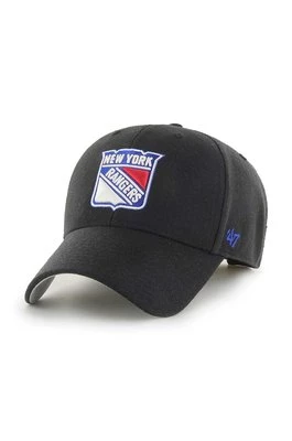 47 brand czapka z daszkiem bawełniana NHL New York Rangers kolor czarny z aplikacją H-MVP13WBV-BKB