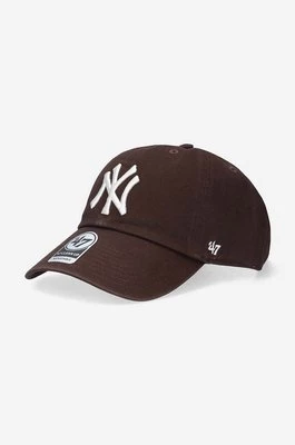 47brand czapka z daszkiem MLB New York Yankees kolor brązowy z aplikacją B-RGW17GWSNL-BW