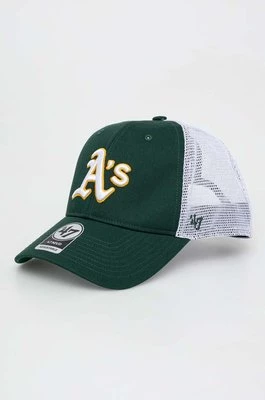 47 brand czapka z daszkiem MLB Oakland Athletics kolor zielony B-BRANS18CTP-DG