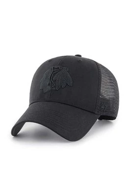 47 brand czapka z daszkiem NHL Chicago Blackhawks kolor czarny z aplikacją H-BRANS04CTP-BKC