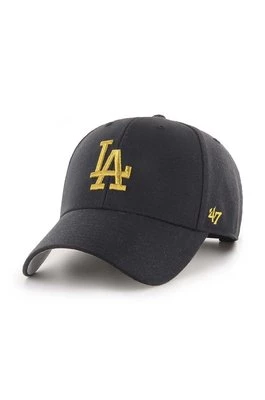 47 brand czapka z daszkiem z domieszką wełny MLB Los Angeles Dodgers kolor czarny z aplikacją