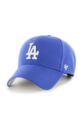47 brand czapka z daszkiem z domieszką wełny MLB Los Angeles Dodgers kolor niebieski z aplikacją