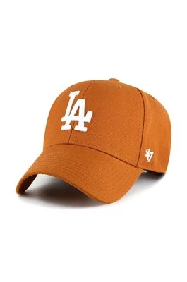 47 brand czapka z daszkiem z domieszką wełny MLB Los Angeles Dodgers kolor pomarańczowy z aplikacją