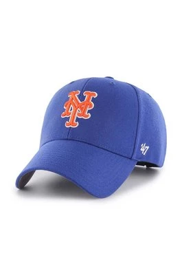 47 brand czapka z daszkiem z domieszką wełny MLB New York Mets kolor niebieski z aplikacją B-MVP16WBV-RYC