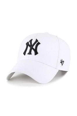 47 brand czapka z daszkiem z domieszką wełny MLB New York Yankees kolor biały z aplikacją B-MVPSP17WBP-WHM