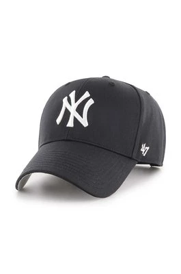 47 brand czapka z daszkiem z domieszką wełny MLB New York Yankees kolor czarny z aplikacją B-RAC17CTP-BK